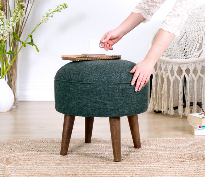 Atelier Del Sofa Puf Gris y Verde